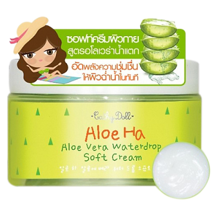 Kem Dưỡng Thể Dưỡng Ẩm Lô Hội Cathy Doll Aloe Ha Aloe Vera Water Drop Soft Cream (220ml)