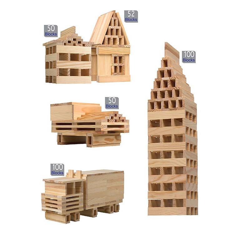 Đồ Chơi Gỗ Colligo - Bộ Xếp Gỗ 50 Thanh 10213A