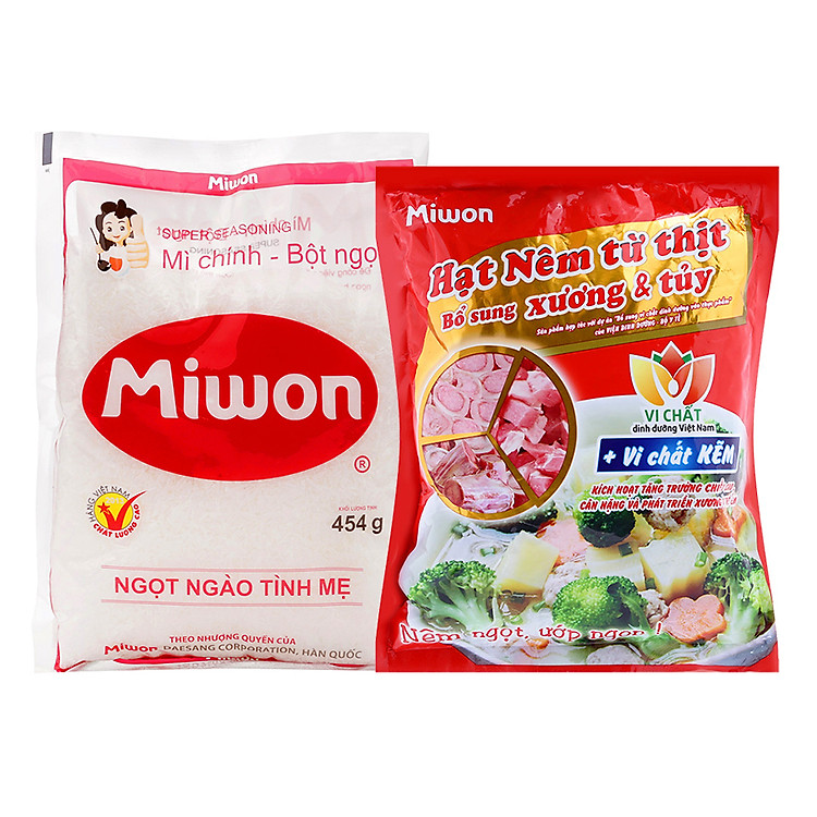 Combo Miwon Bột ngọt 454G + Hạt Nêm 450G