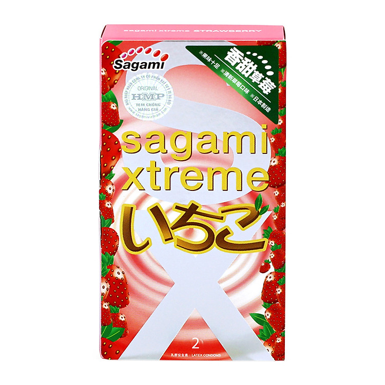 Bao Cao Su Sagami Hương Dâu Tây Strawberry - Hộp 3 Gói