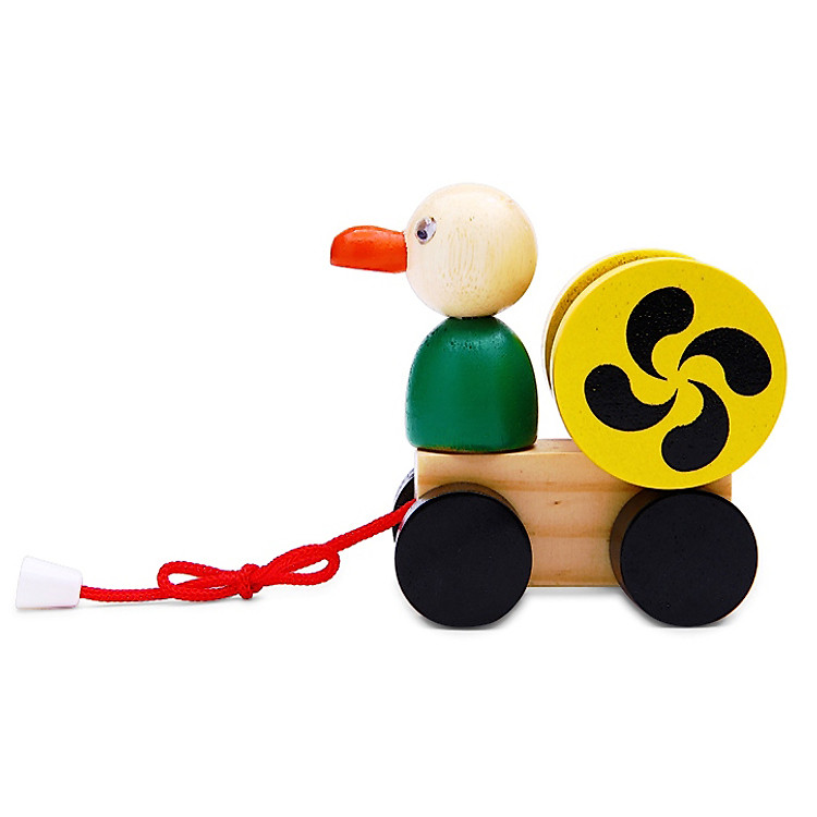 Đồ Chơi Gỗ Xếp Mô Hình Vietoys Vịt Con Trên Xe VT3P-0124