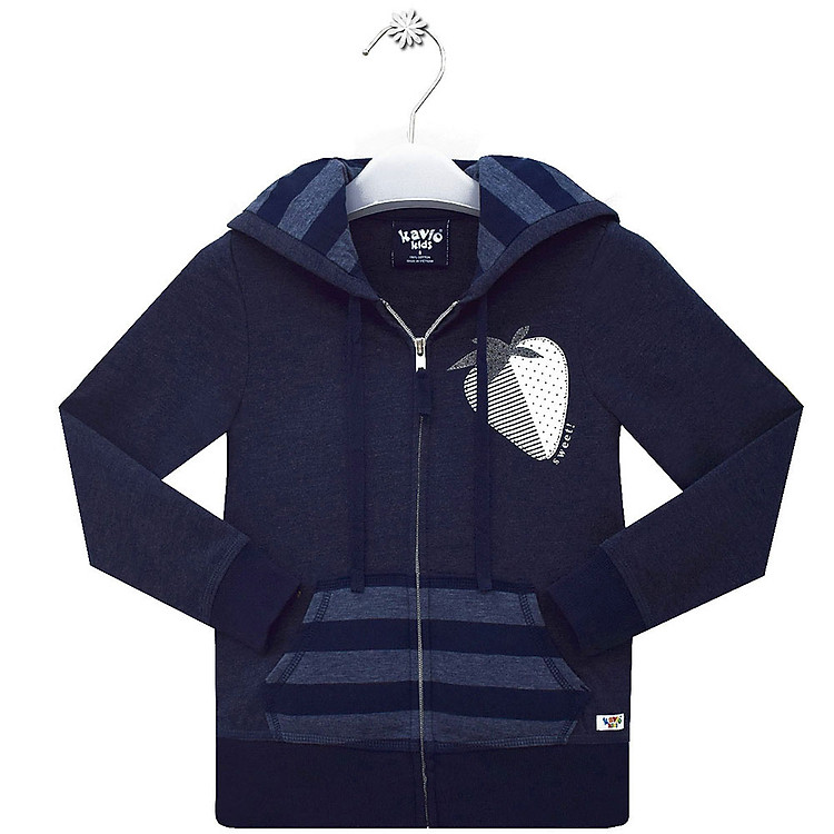 Áo Khoác Bé Gái Kavio Kids In Hình Dâu GF48-N2 - Xanh Navy