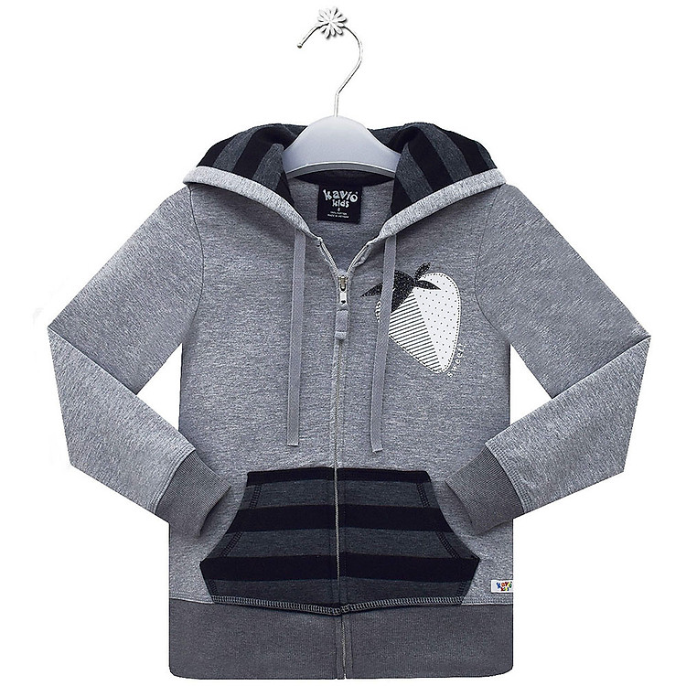 Áo Khoác Bé Gái Kavio Kids In Hình Dâu GF48-N2 - Xám