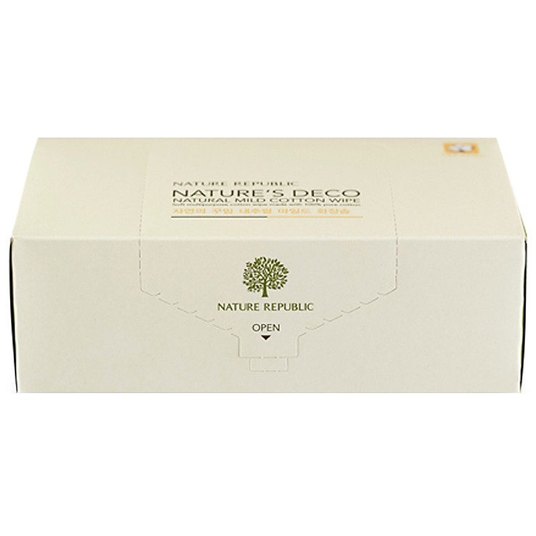 Bông Cotton Nature Republic Natures Deco Natural Mild Cotton Wipe (80 Miếng)