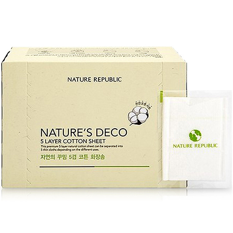 Bông Cotton 5 Lớp Nature Republic Natures Deco Natural 5-LAYER Cotton Wipe