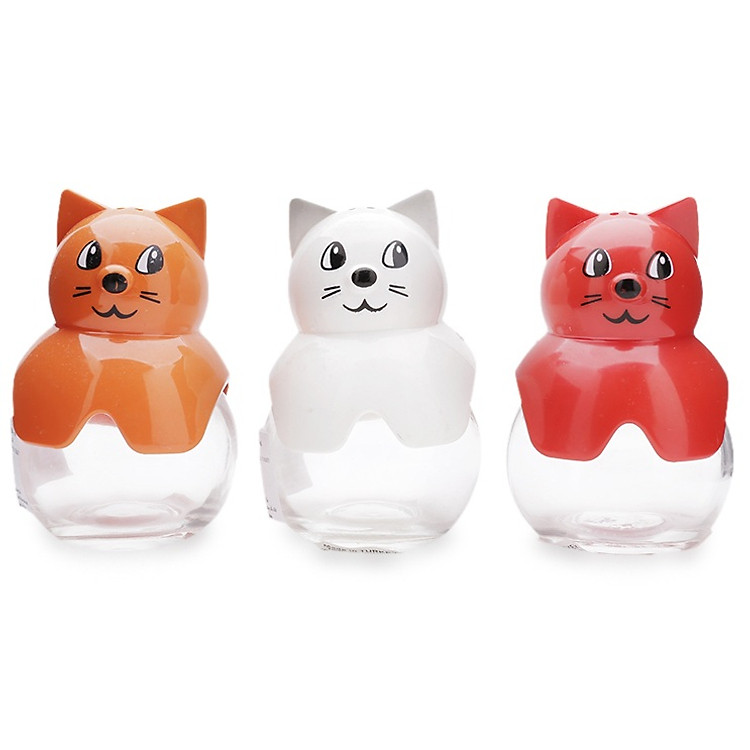 Bộ 3 Lọ Gia Vị Herevin 121130 60ml (Nắp Hình Chú Mèo)