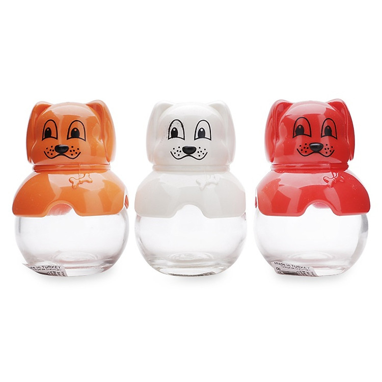 Bộ 3 Lọ Gia Vị Herevin 121137 60ml (Nắp Hình Chú Chó)