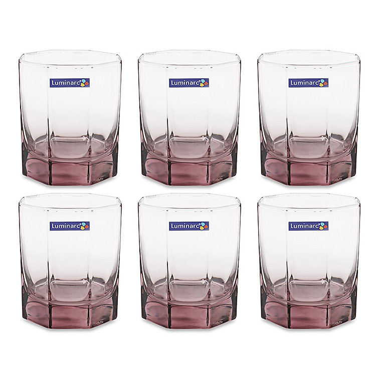 Bộ 6 Ly Thấp Thủy Tinh Luminarc Octime Pink J4507 - (300ml)