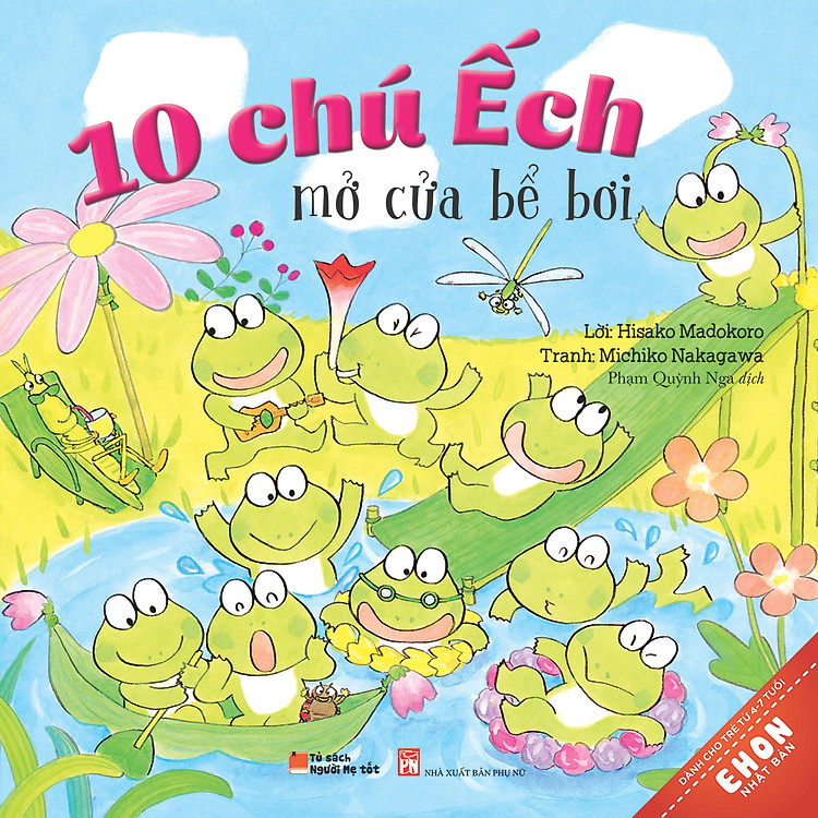 Truyện Ehon Nhật Bản - 10 Chú Ếch Mở Cửa Bể Bơi