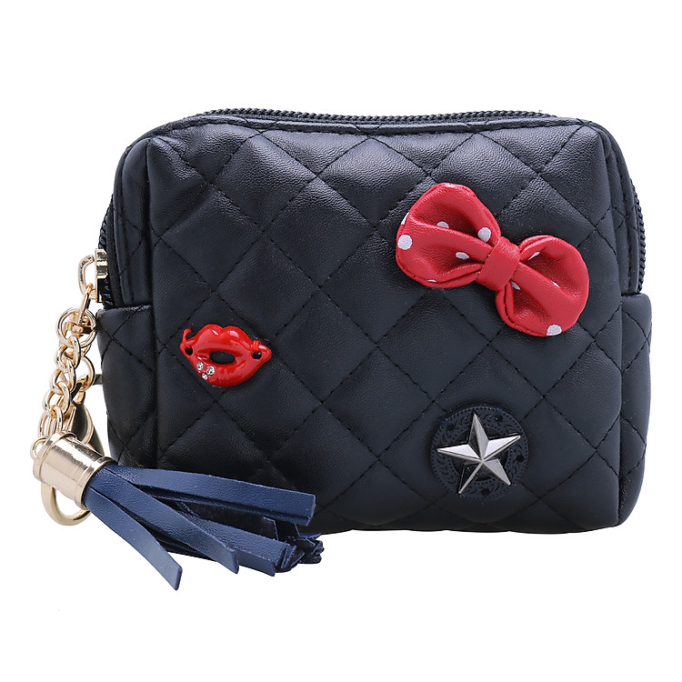 Móc Khóa Bóp Da Vuông + Phụ Kiện 3674 - Mẫu 3