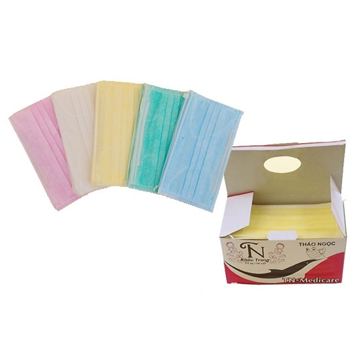 Khẩu Trang Y Tế Chuyên Dùng 5 Màu Thảo Ngọc TN22 (Hộp 50 Chiếc)