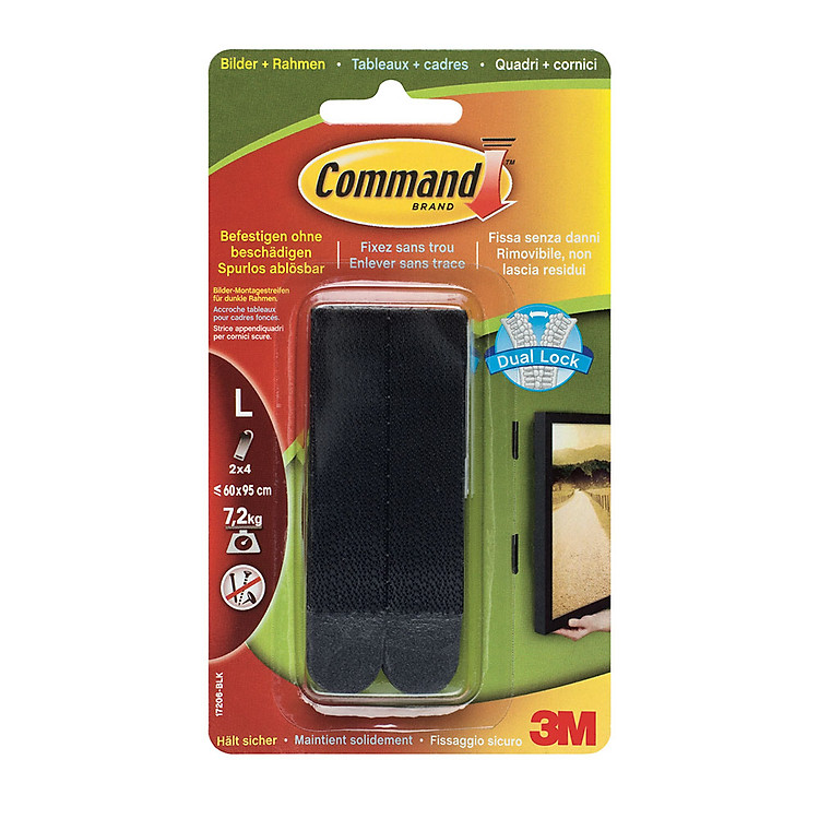Vỉ 8 Móc Dán Treo Tranh Command 17206B - 7.2KG (Đen)