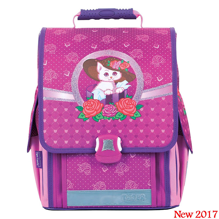 Cặp Học Sinh Siêu Nhẹ Chống Gù Lưng Và Lệch Vai Tiger Family 1734D Hình Mèo (Trên 6 Tuổi)