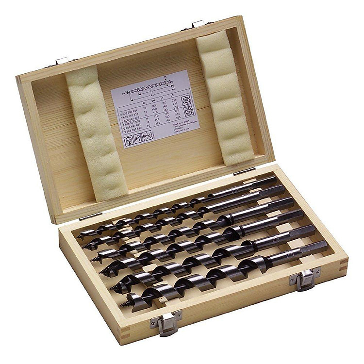 Bộ 6 Mũi Khoan Gỗ Xoắn Ốc Bosch 2607019322 (10-20mm) – Đen