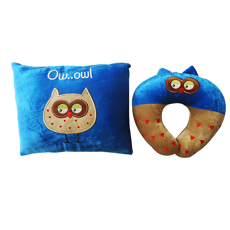 Combo Gối Tựa Lưng Và Gối Chữ U Thivi - Hình Con Cú