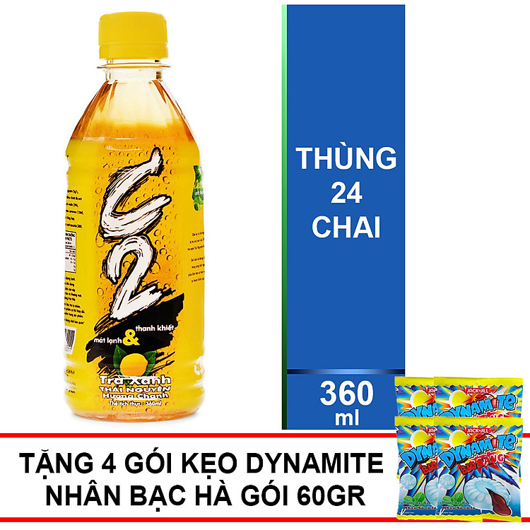 Thùng 24 Chai Trà Xanh C2 Hương Chanh Chai 360ml