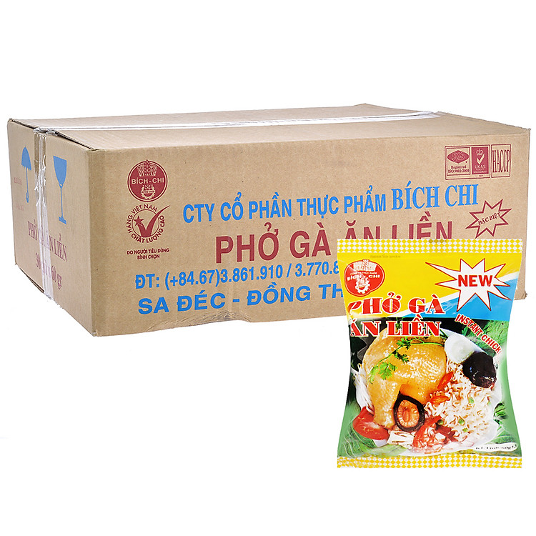 Thùng 30 Gói Phở Gà Ăn Liền Bích Chi 60g
