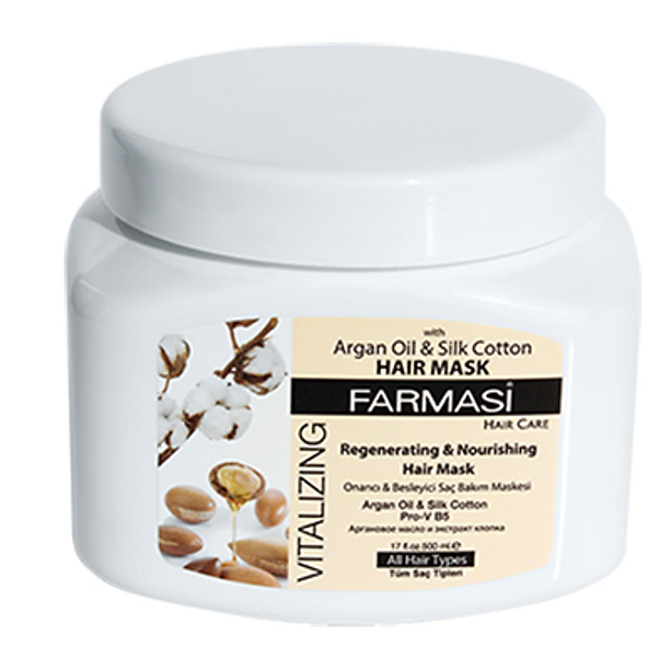 Mặt Nạ Dưỡng Tóc Chiết Xuất Dầu Argan & Tơ Tằm Farmasi Vitalizing Hair Mask (500ml) - 1916HAI03
