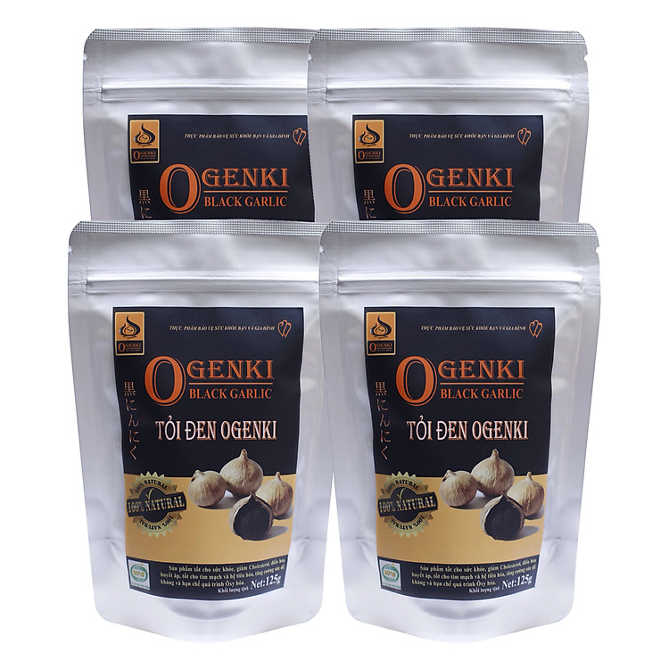 Combo 4 Túi Thực Phẩm Chức Năng Tỏi Đen Cô Đơn Ogenki Nguyên Vỏ (125g / Túi) - TDCD-16003