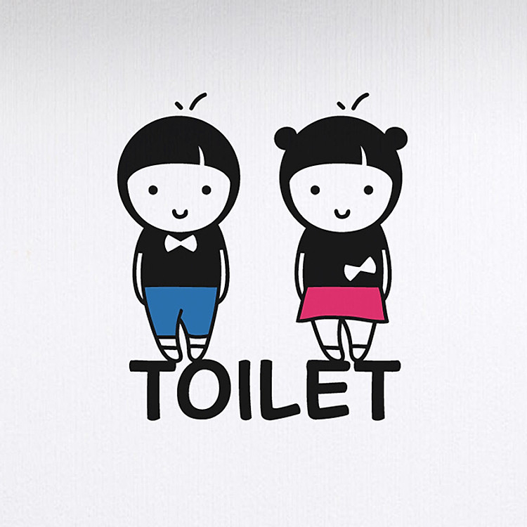 Decal Dán Tường NineWall Toilet-Couple DW001