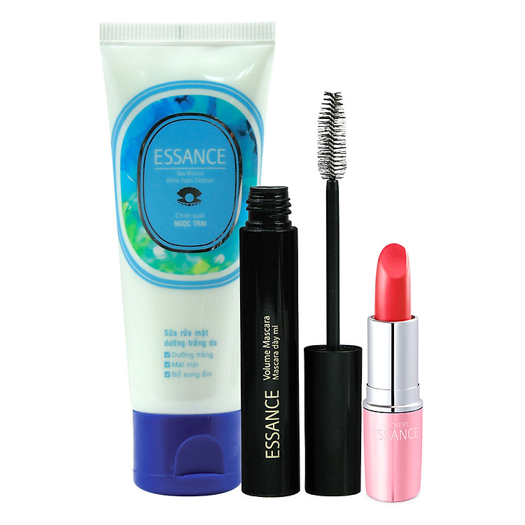 Bộ Essance Son Môi Blooming Kiss (3.5g) + Mascara Dày Mi (7g) + Sữa Rửa Mặt Trắng Da (80g) - FP50801737