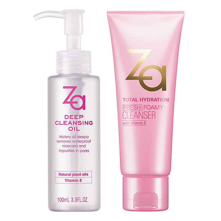 Combo Làm Sạch Dành Cho Da Dầu Za Deep Cleansing Oil + Total Hydration Foam - 95562C