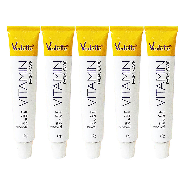 Combo 5 Gel Dưỡng Da Chăm Sóc Da Sau Mụn Vedette (12g / Tuýp)