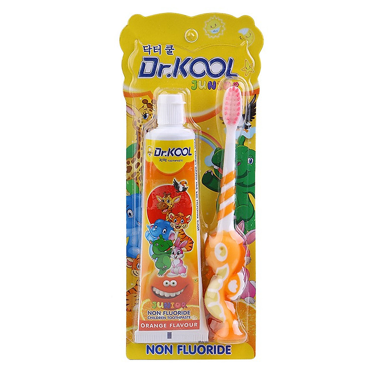 Combo Bàn Chải Cá Ngựa Dr. Kool + Kem Đánh Răng Dr. Kool Kid Hương Cam (75g)