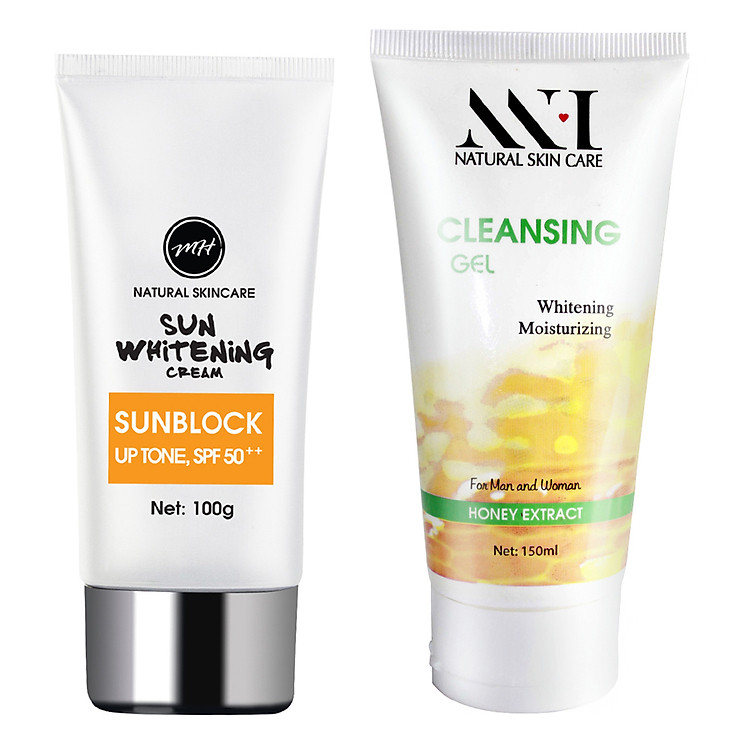 Combo MH Natural Skincare: Sunblock SPF50++ + Cleansing Gel