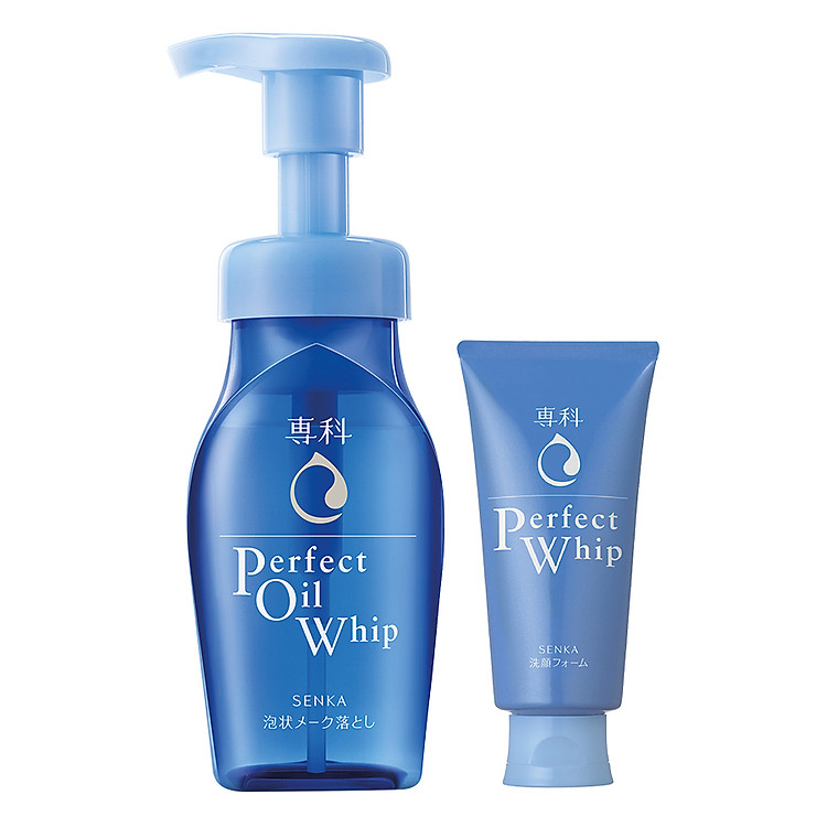 Combo Dầu Tẩy Trang Dạng Bọt Senka Perfect Oil Whip & Perfect Whip + Sữa Rửa Mặt Senka Shiseido Perfect Whip - 95592D