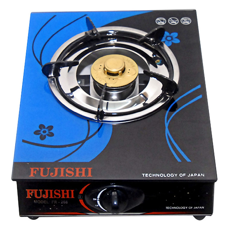 Bếp gas đơn mặt kính chén nhôm Fujishi FR-268N - Kính xanh - Hàng chính hãng