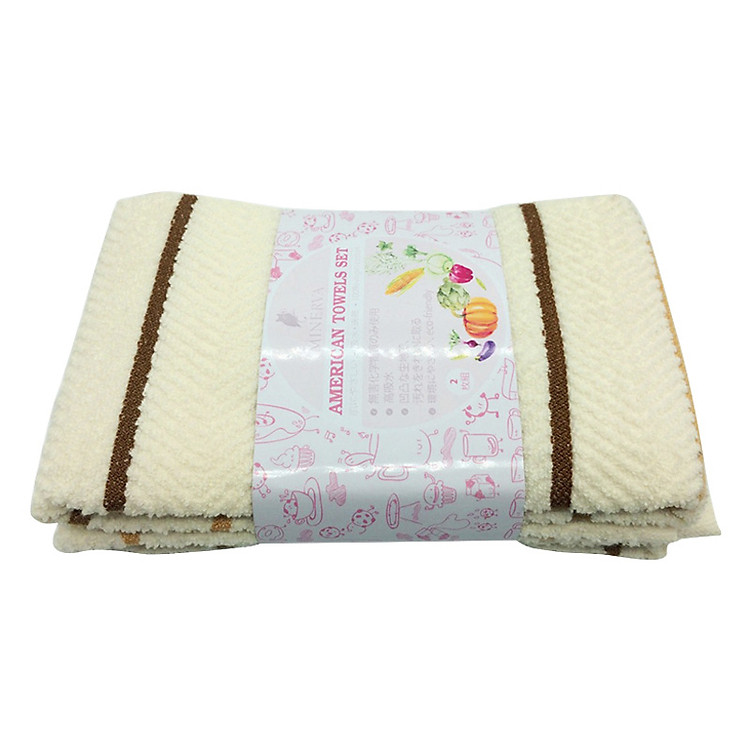 Bộ 2 Khăn Lau Bếp Đa Năng Xuất Khẩu Nhật Bản Athena AD-068 (Vàng Sọc)