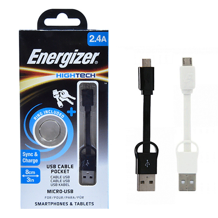 Cáp Sạc Energizer Micro USB Pocket 8cm