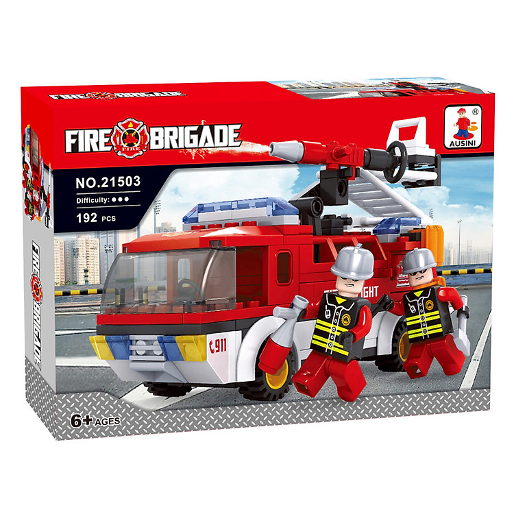 Đồ Chơi Lắp Ráp Ausini - Xe Cứu Hỏa Chính hãng Tiết kiệm - Hình ảnh 2