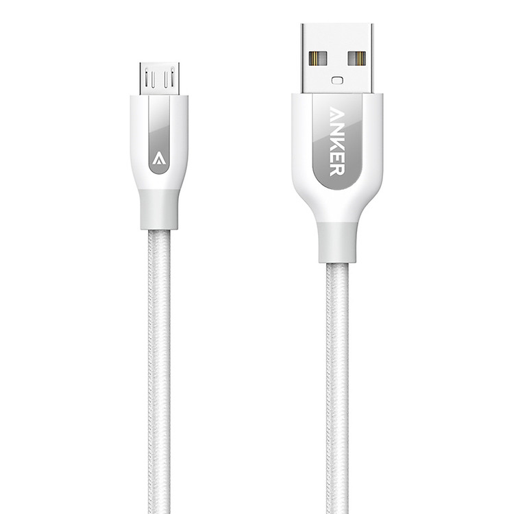 Cáp Sạc Micro USB Anker Powerline+ V3 0.9m - Trắng - Hàng Chính Hãng