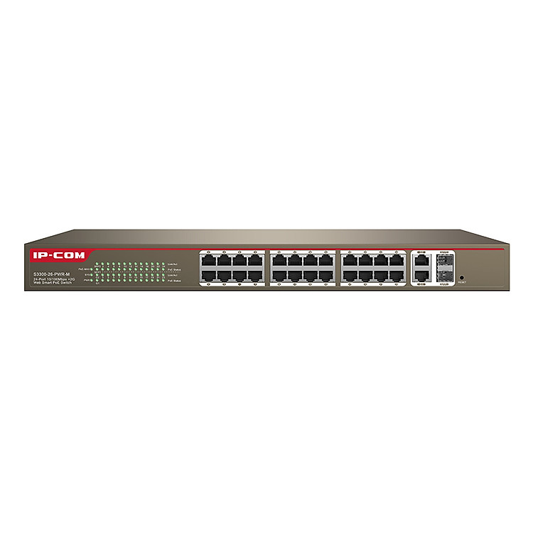 Switch POE 24 Ports 10/100Mbps Rackmount IP-COM S3300-26-PWR-M - Hàng Chính Hãng