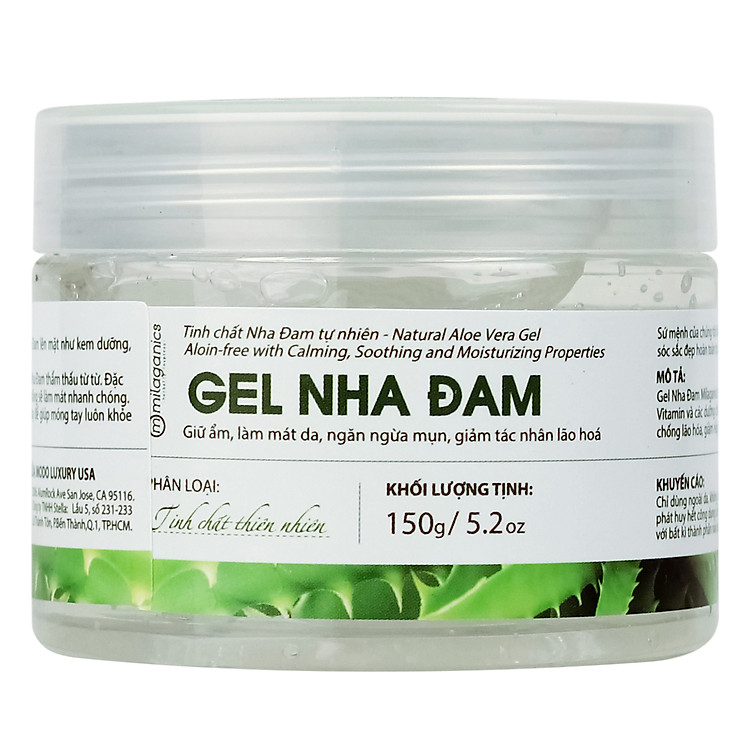 Gel Lô Hội Làm Mát Da, Ngừa Mụn, Chống Lão Hóa Milaganics (150g)