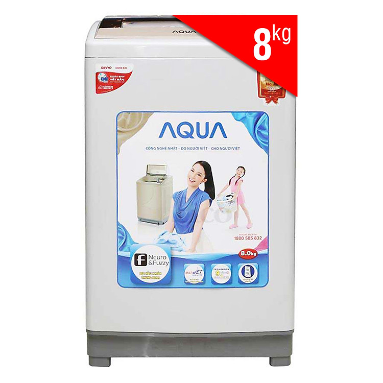 Máy Giặt Cửa Trên Aqua AQW-S80KT (8.0 Kg) - Hàng Chính Hãng