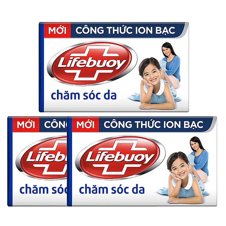 Combo 3 Xà Bông Lifebuoy Chăm Sóc Da Xanh Đậm 32009233 (90g x 3)