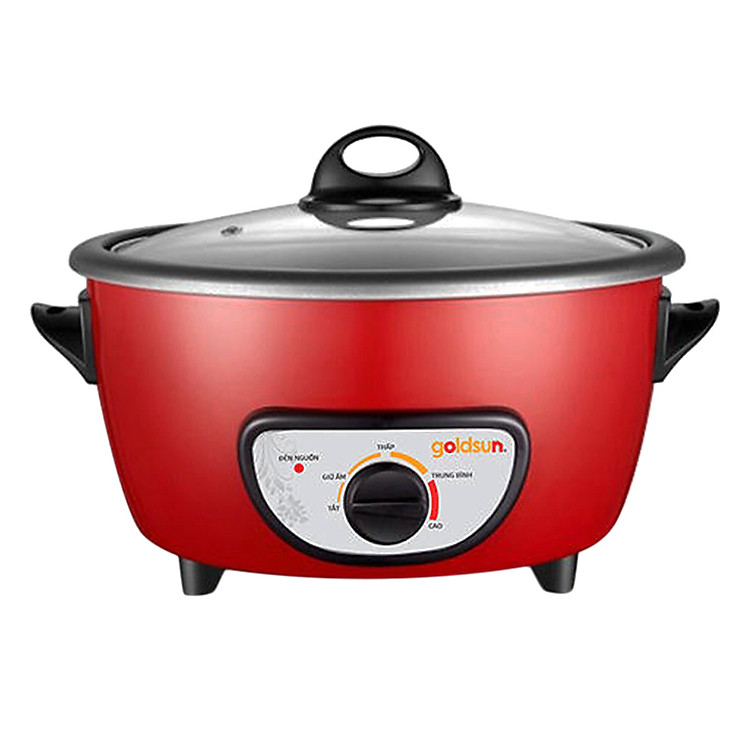 Nồi Lẩu Điện Goldsun MC-GBB100(R) (3 lít) - Đỏ - Hàng chính hãng