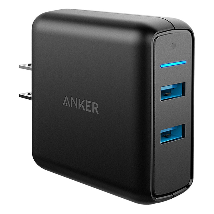 Adapter Sạc 2 Cổng Anker PowerPort Speed 39W Hỗ Trợ Sạc Nhanh QC 3.0 - A2025111 (Đen) - Hàng Chính Hãng