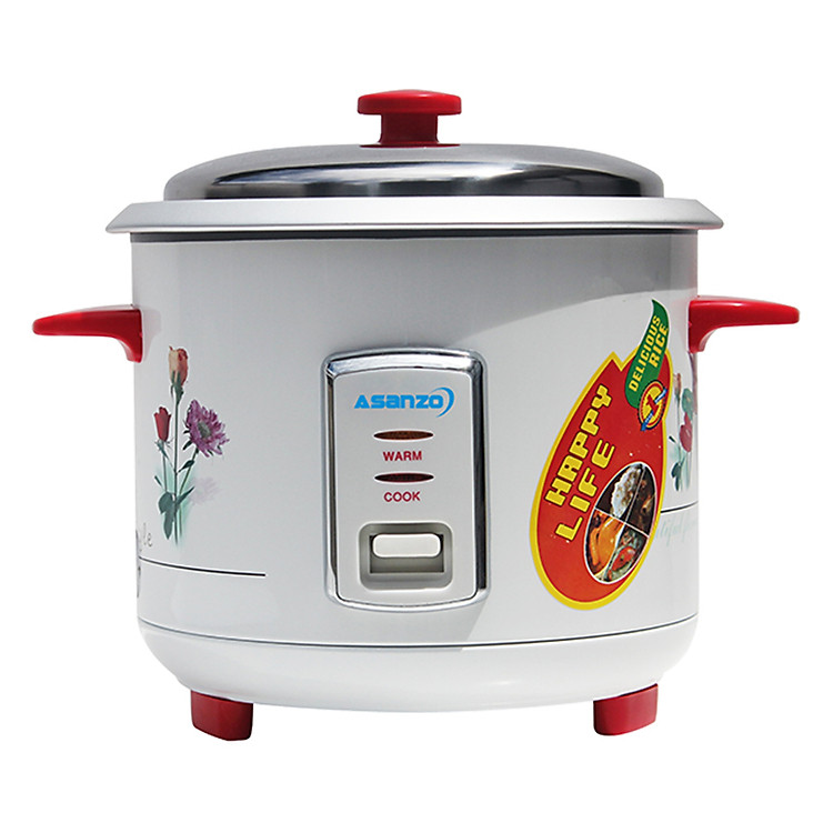 Nồi Cơm Điện Nắp Rời Asanzo RC-12AS1 (1.2L) - Trắng - Hàng Chính Hãng