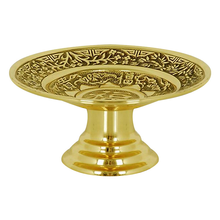 Mâm Bồng Đồng Thau Đựng Hoa Quả Thờ Cúng Dũng Thư (Đường Kính 25cm)