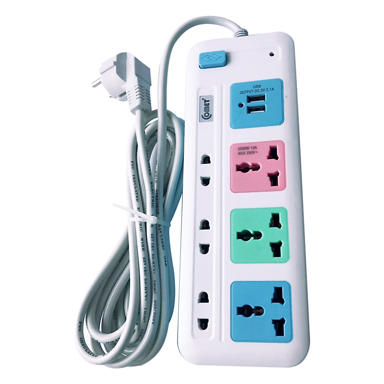 Ổ Cắm Điện Nối Dài Comet CES4333 (2500W) - Hàng Chính Hãng