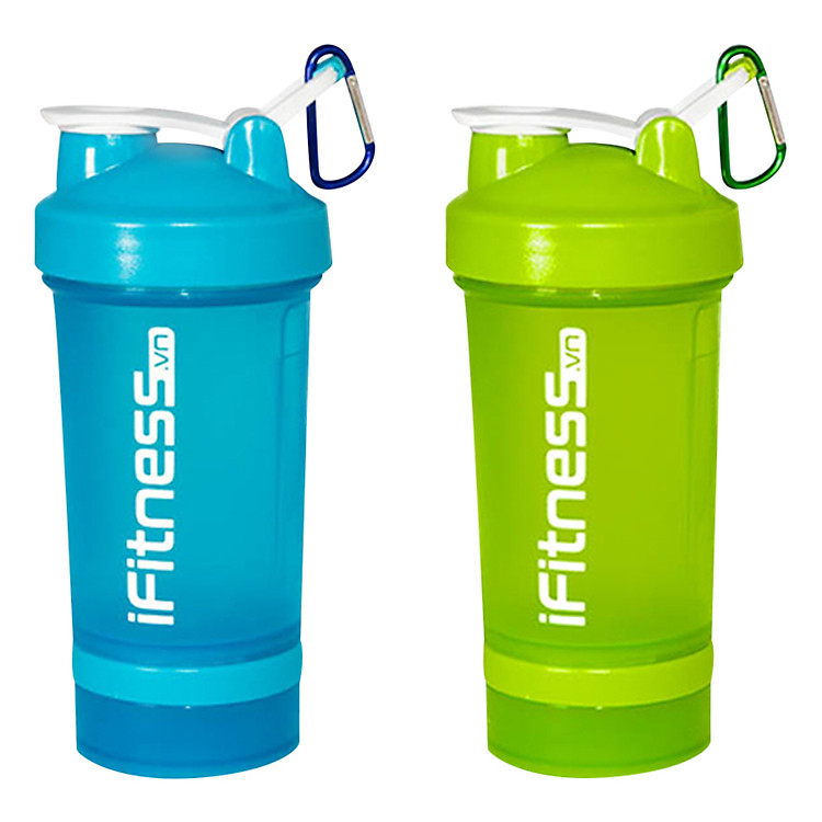 Combo 2 Bình Lắc Pro Shaker 4 Trong 1 iFitness PKIFBOT001C2