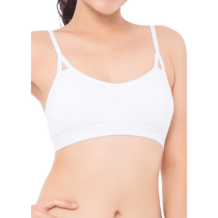 Áo ngực học sinh iBasic trơn nhún thân trước cotton USA kháng khuẩn BRAT001