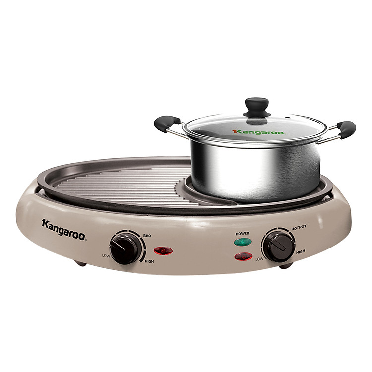 Bếp Lẩu Nướng Kangaroo KG96N (1100W) - Nâu - Hàng chính hãng