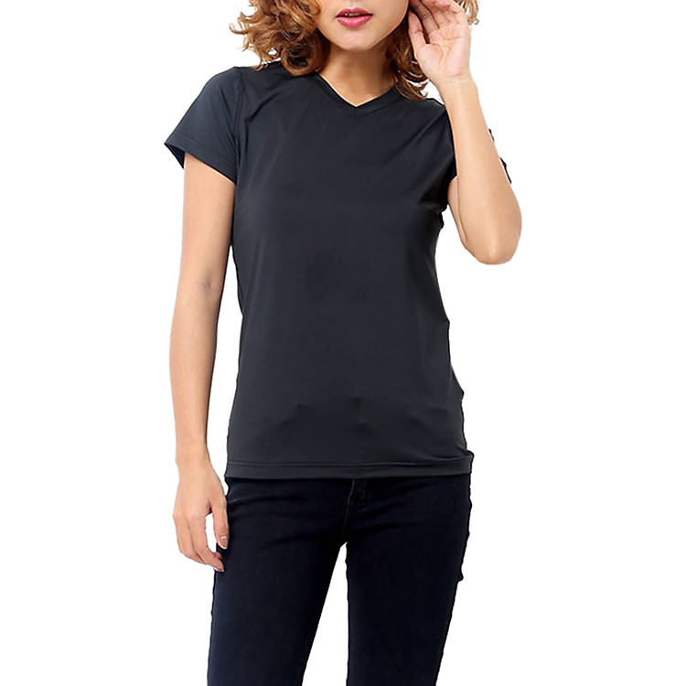 Áo Thun Thể Thao Nữ Cổ Tim MAXSPORT VM048 - Đen