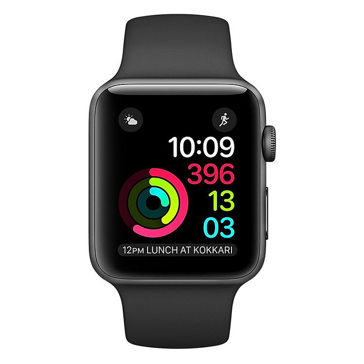 Đồng Hồ Thông Minh Apple Watch Sport 42mm Series 2 MP062 (Black Sport Band) - Xám - Hàng Nhập Khẩu