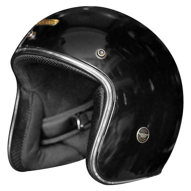 Mũ Bảo Hiểm 3/4 NTMax X1 - Vỏ Đen Bóng Lót Đen (Size L)